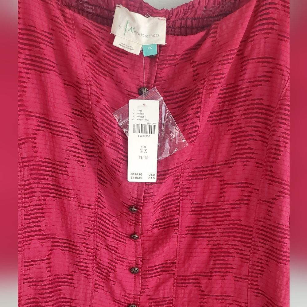 Anthropologie Romantic Puff-Sleeved Blouse Plus Size 2x - Picture 4 of 12